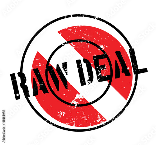 Raw Deal rubber stamp. Grunge design with dust scratches. Effects can be easily removed for a clean, crisp look. Color is easily changed.
