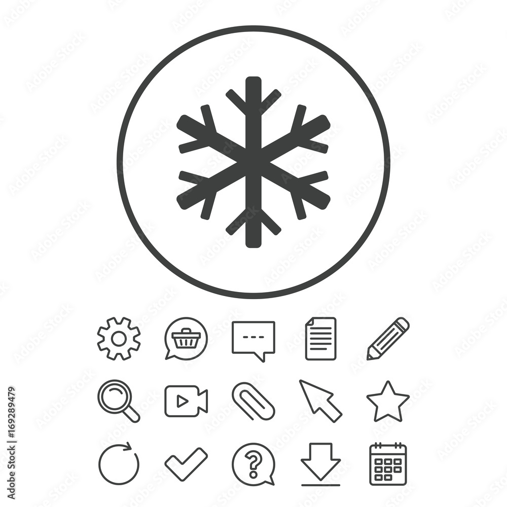 Snowflake sign icon. Air conditioning symbol. Snowflake sign icon. Air conditioning symbol.
