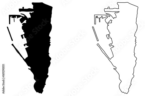 Gibraltar map vector illustration, scribble sketch Gibraltar