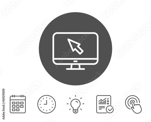 Computer or Monitor icon. Mouse cursor sign.