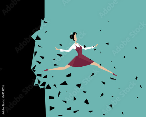 Woman jumps beyond her own limits: Breaking Wall