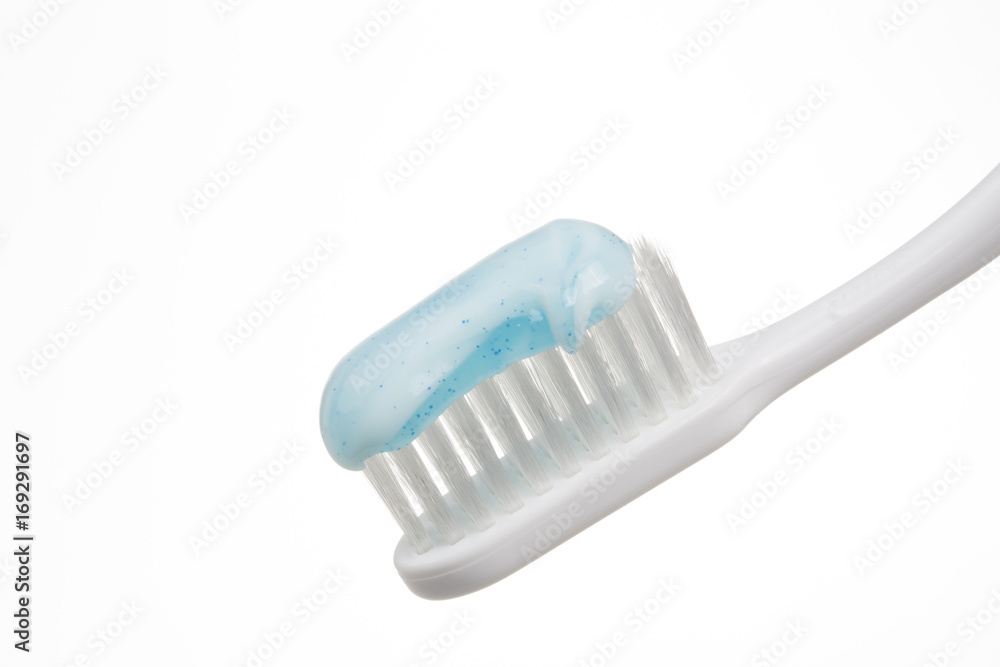 Closeup of a toothbrush with toothpaste. Closeup of a toothbrush with toothpaste.