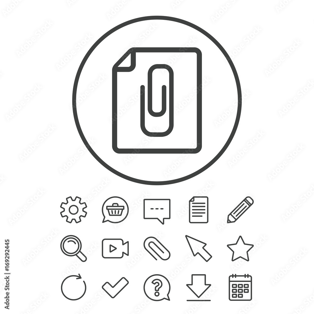 File annex icon. Paper clip symbol. File annex icon. Paper clip symbol.