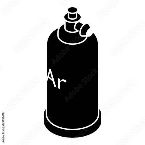 Welding cylinder icon, simple black style