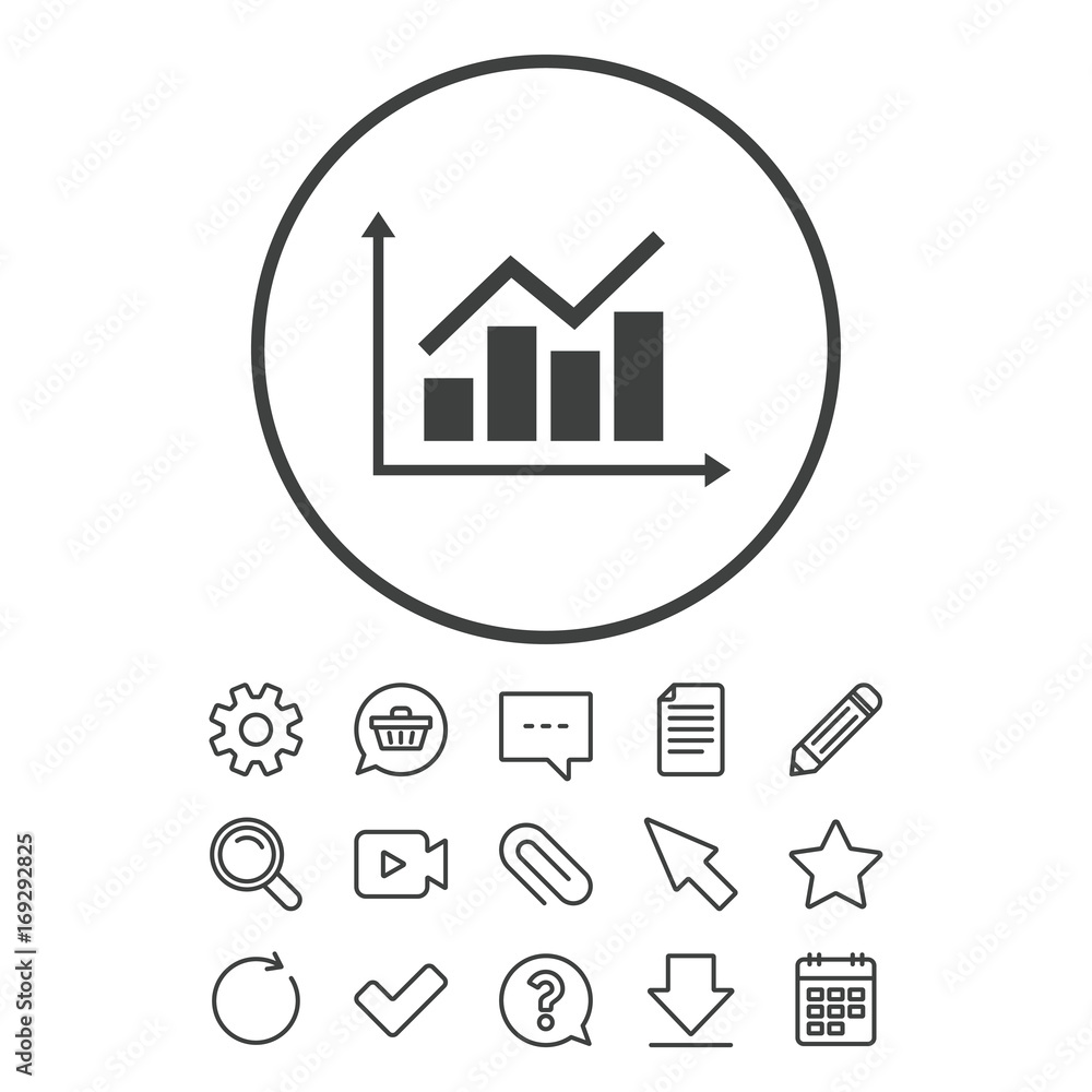 Graph chart sign icon. Diagram symbol. Graph chart sign icon. Diagram symbol.