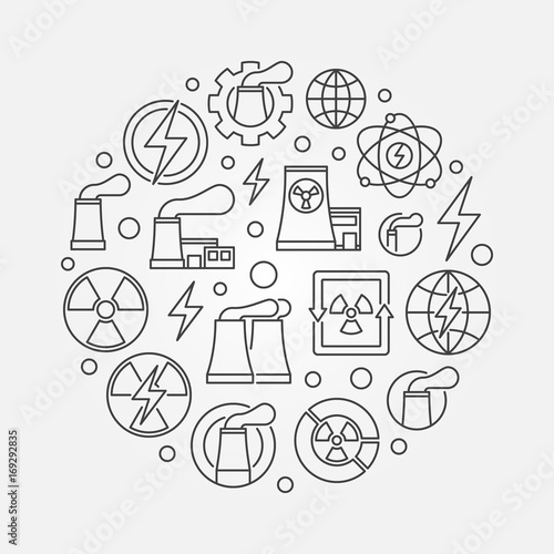Nuclear power outline illustration