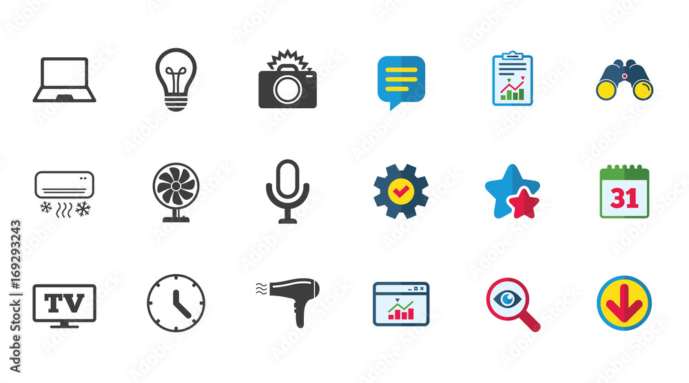 Home appliances, device icons. Air conditioning. Home appliances, device icons. Air conditioning.