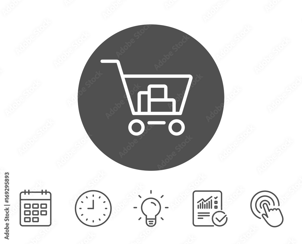 Shopping cart line icon. Online buying sign. Shopping cart line icon. Online buying sign.