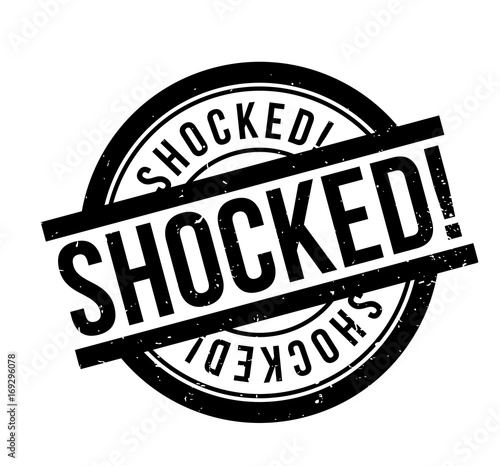 Shocked rubber stamp. Grunge design with dust scratches. Effects can be easily removed for a clean, crisp look. Color is easily changed.