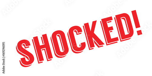 Shocked rubber stamp. Grunge design with dust scratches. Effects can be easily removed for a clean, crisp look. Color is easily changed.