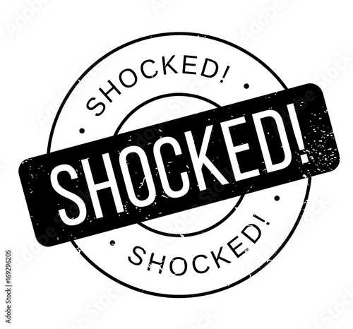 Shocked rubber stamp. Grunge design with dust scratches. Effects can be easily removed for a clean, crisp look. Color is easily changed.