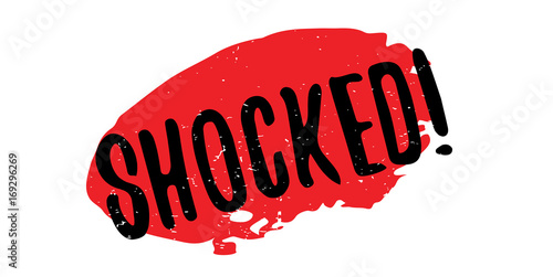 Shocked rubber stamp. Grunge design with dust scratches. Effects can be easily removed for a clean, crisp look. Color is easily changed.