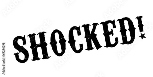 Shocked rubber stamp. Grunge design with dust scratches. Effects can be easily removed for a clean, crisp look. Color is easily changed.