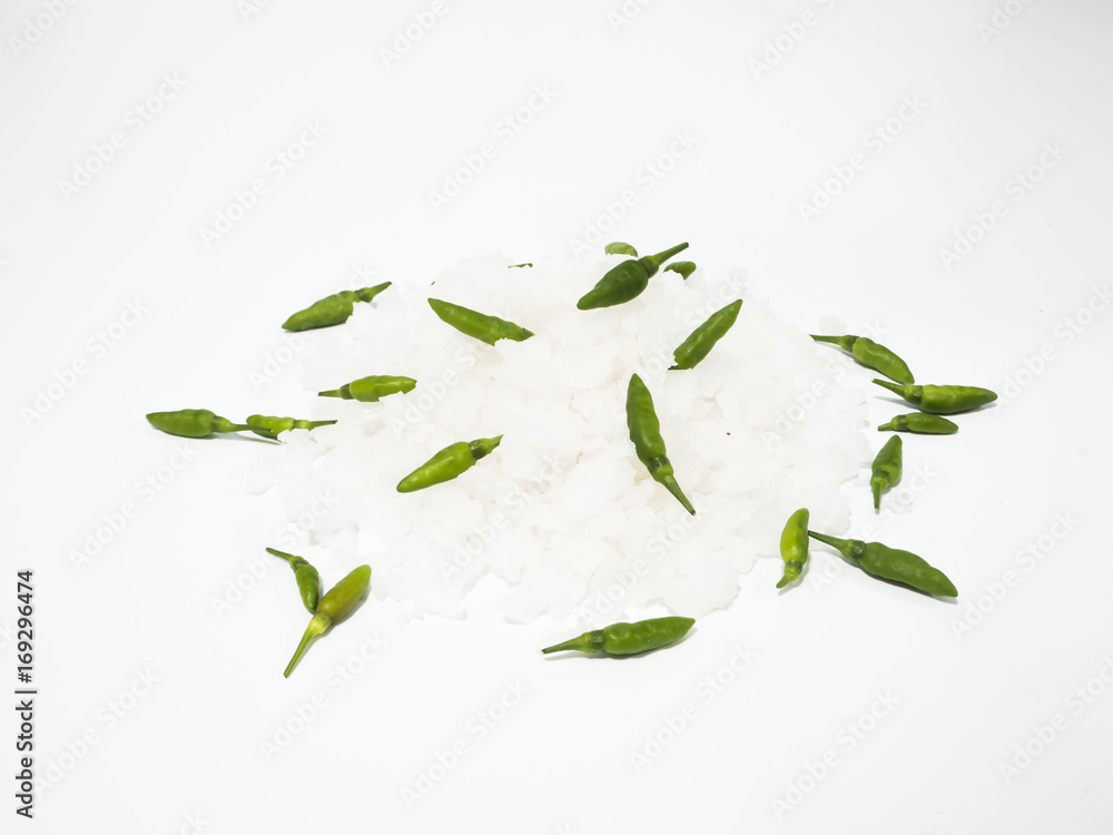little hot chili pepper and salt are important for cooking delicious Thai food little hot chili pepper and salt are important for cooking delicious Thai food
