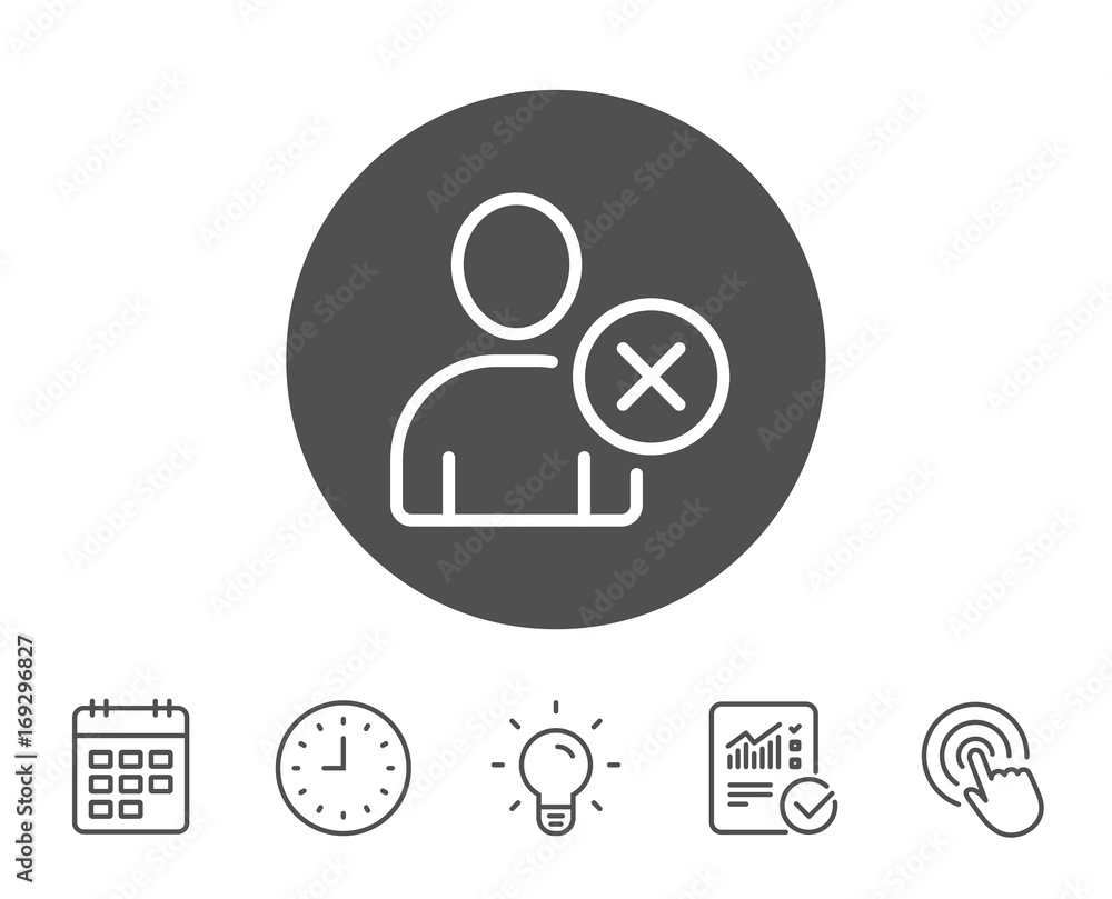 Remove User line icon. Profile Avatar sign. Remove User line icon. Profile Avatar sign.
