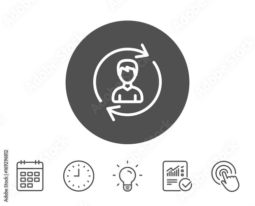 Human Resources line icon. User Profile sign.