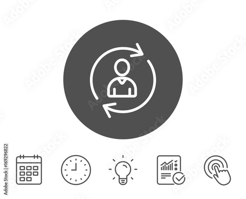 Human Resources line icon. User Profile sign.