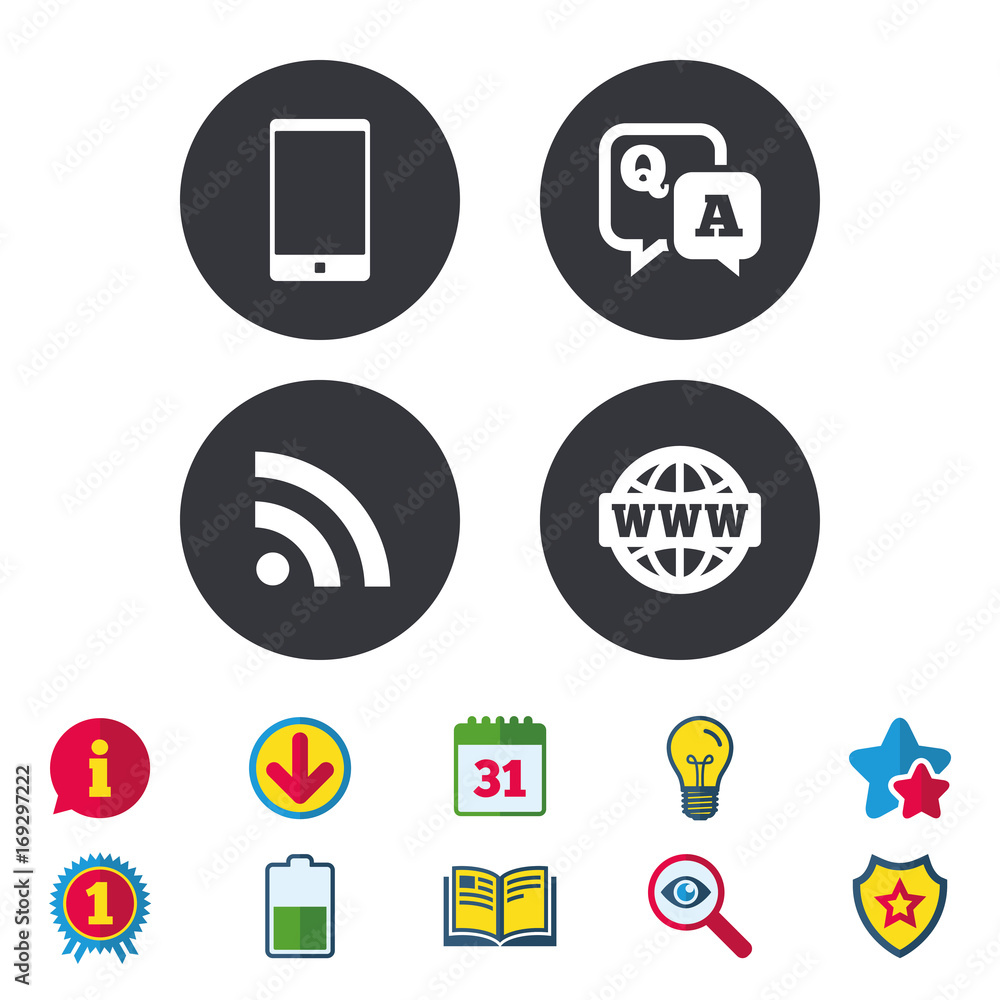 Question answer icon. Smartphone and chat bubble. Question answer icon. Smartphone and chat bubble.