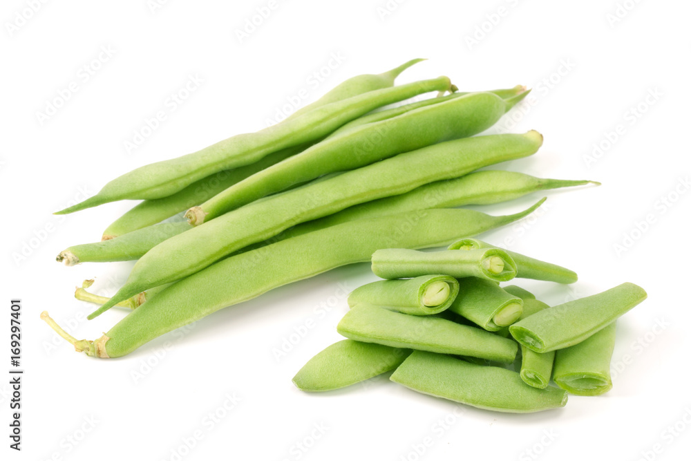 Green beans isolated on a white background Green beans isolated on a white background
