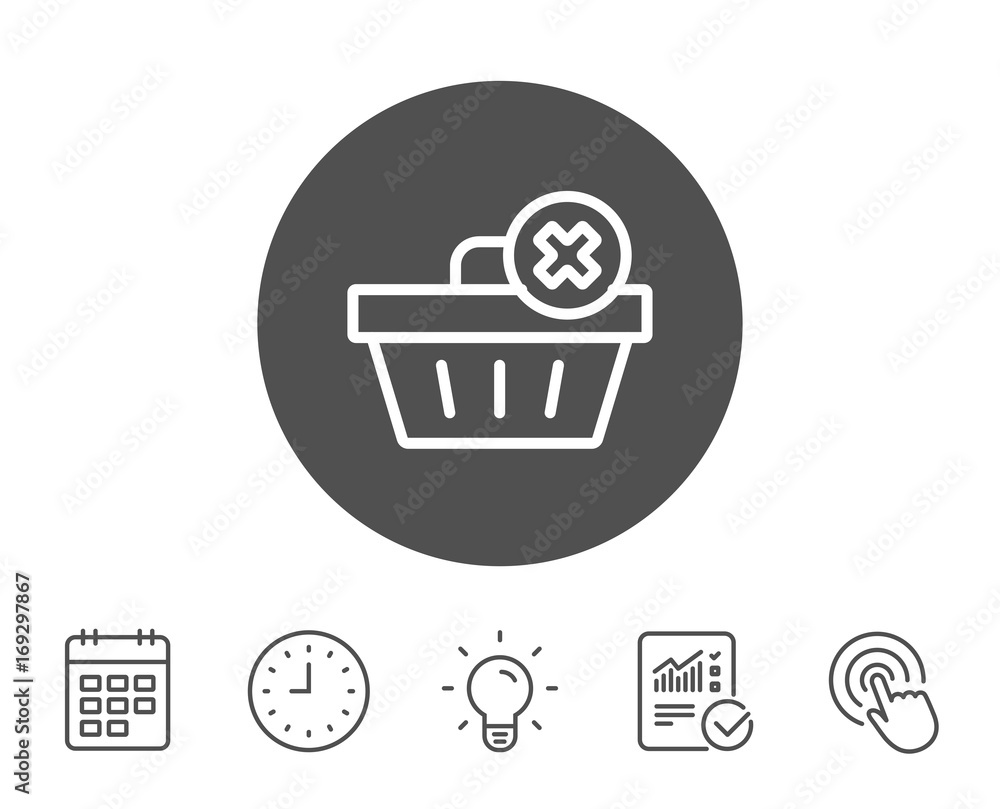 Remove Shopping cart line icon. Online buying. Remove Shopping cart line icon. Online buying.