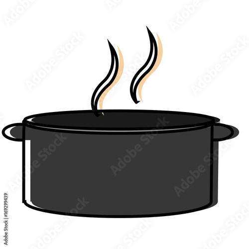 cooking pot icon over white background vector illustration