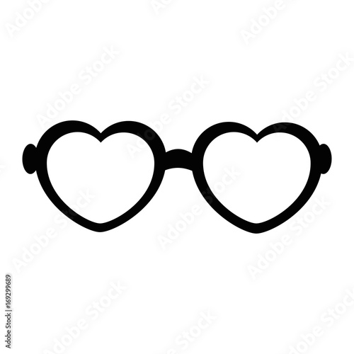 hippie glasses in heart shape icon over white background vector illustration