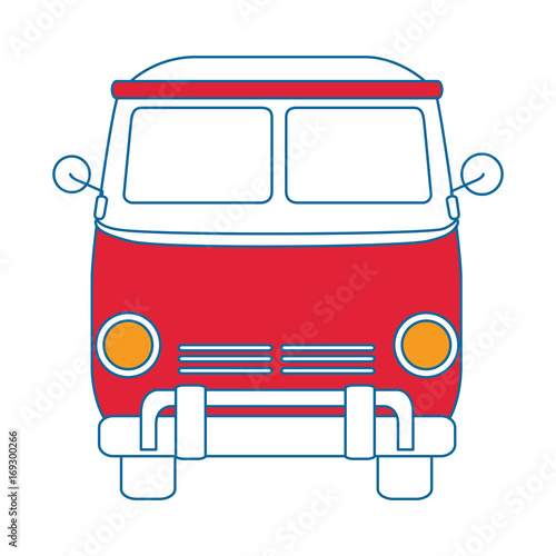 hippie van icon over white background vector illustration