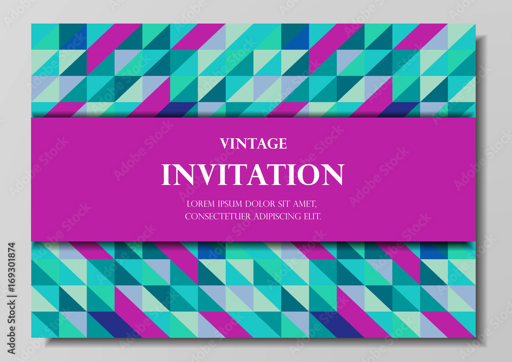 invitation card modern colorful stripe design vector