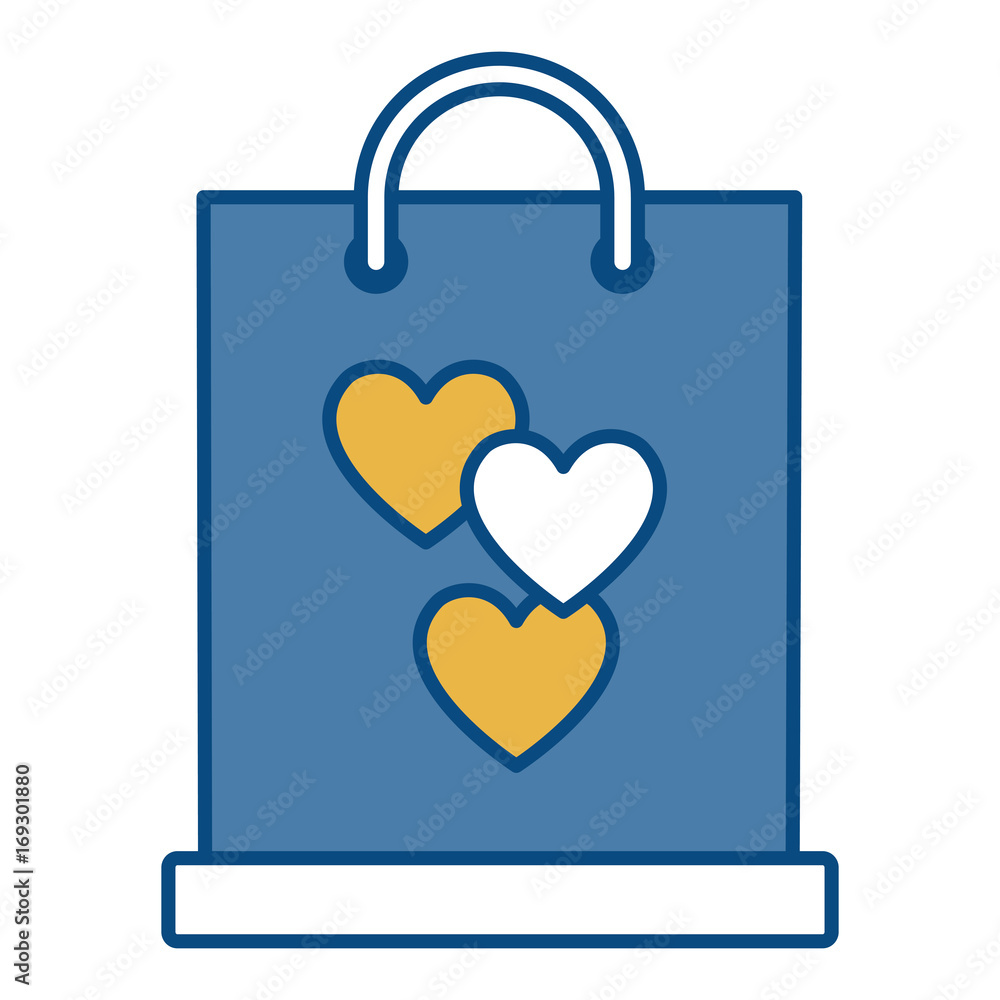 gift bag with heart icon over white background vector illustration gift bag with heart icon over white background vector illustration