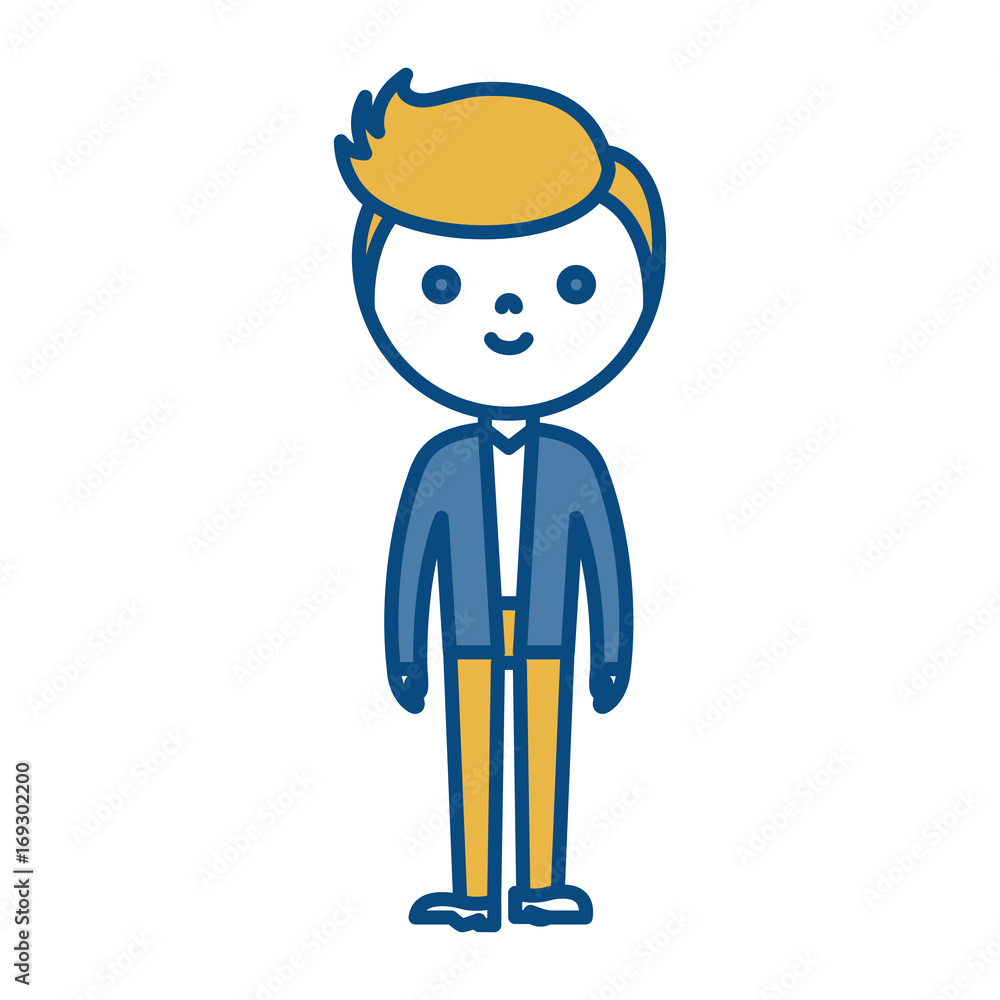 cartoon man icon over white background colorful design vector illustration