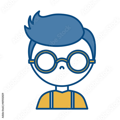 Wallpaper Mural man with glasses icon over white background vector illustration Torontodigital.ca