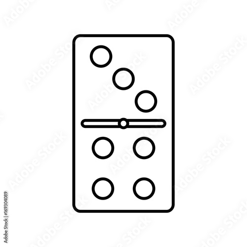 domino piece icon over white background vector illustration