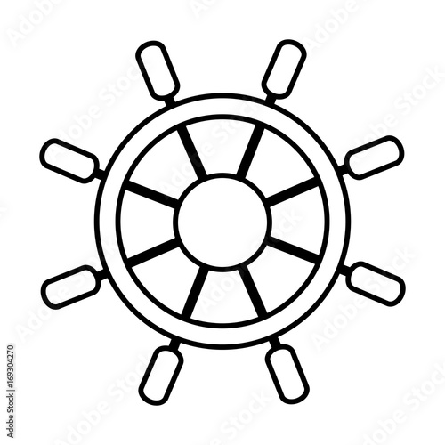 rudder icon over white background vector illustration