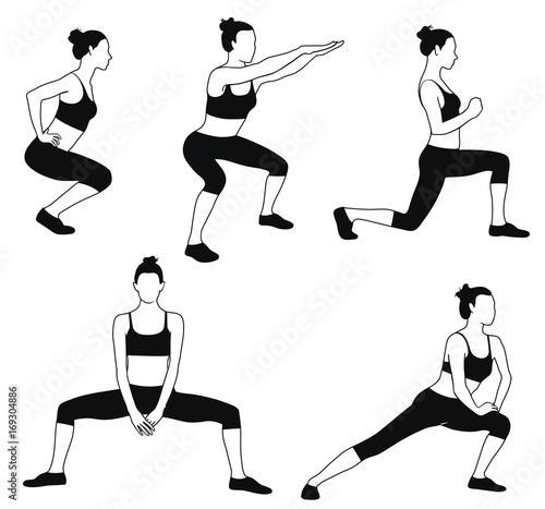 Shapes of sportive girl.