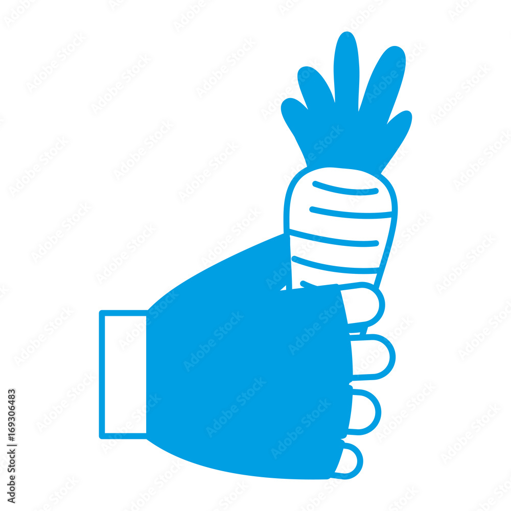 hand holding a carrot vegetable icon over white background vector illustration hand holding a carrot vegetable icon over white background vector illustration