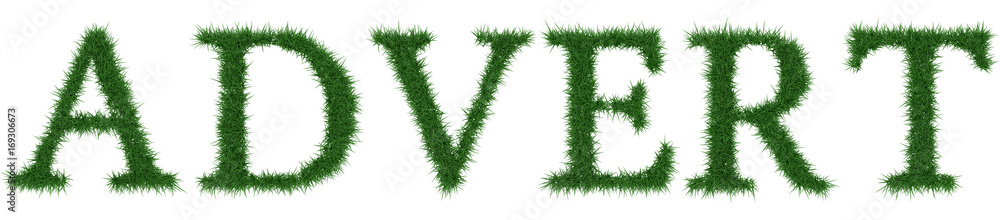 Advert - 3D rendering fresh Grass letters isolated on whhite background. Advert - 3D rendering fresh Grass letters isolated on whhite background.