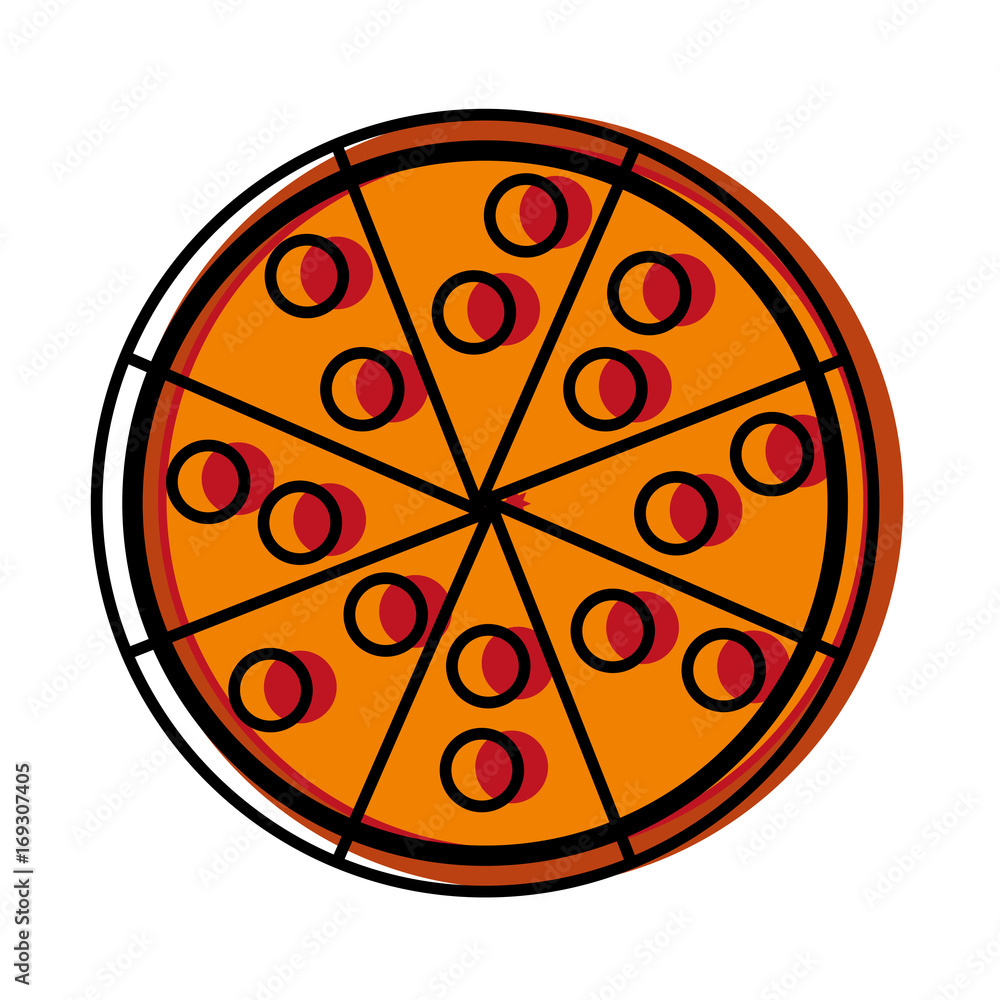 pizza icon over white background vector illustration