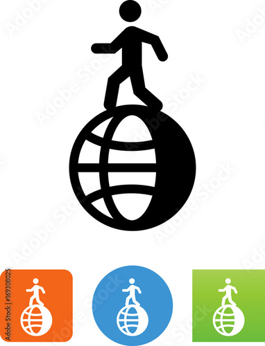 Walking The Earth Icon - Illustration