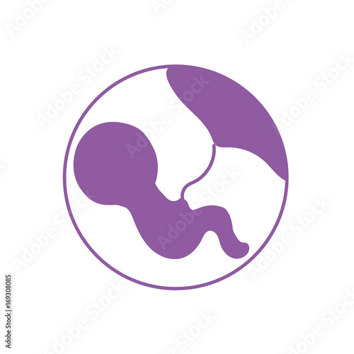 silhouette baby with umbilical cord inside mothers uterus