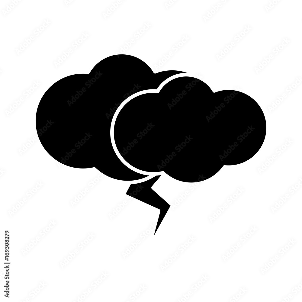 cloud and thunder icon over white background vector illustration cloud and thunder icon over white background vector illustration