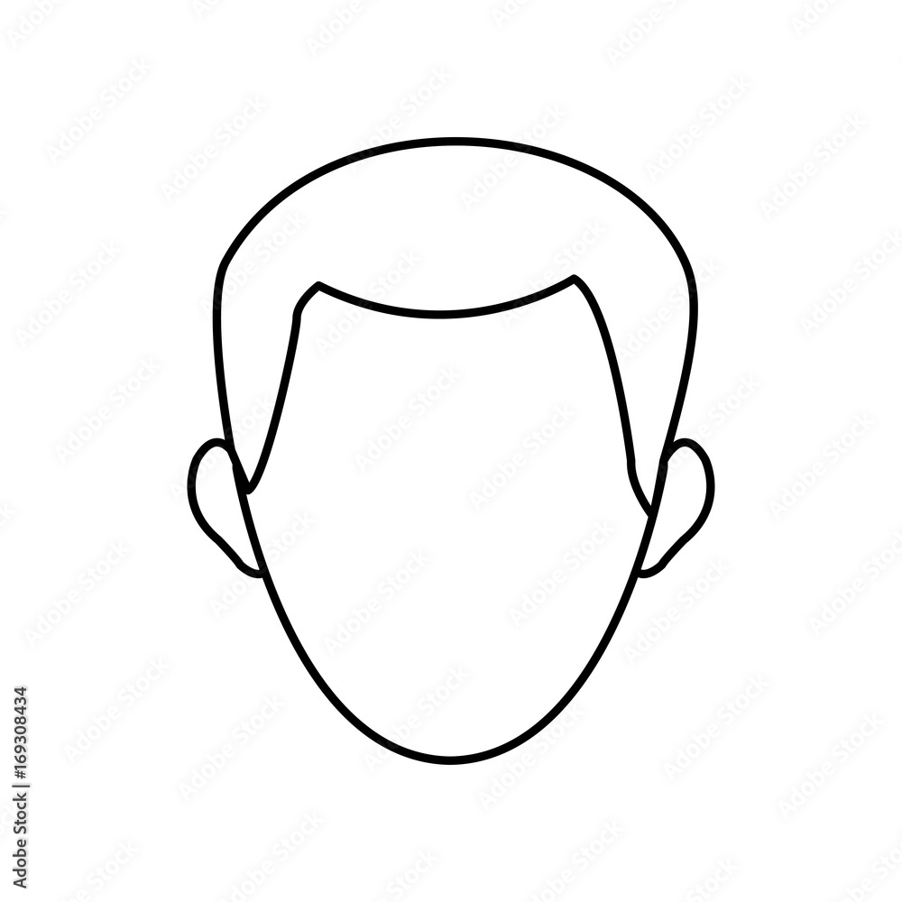 man face character people contour image vector illustration
