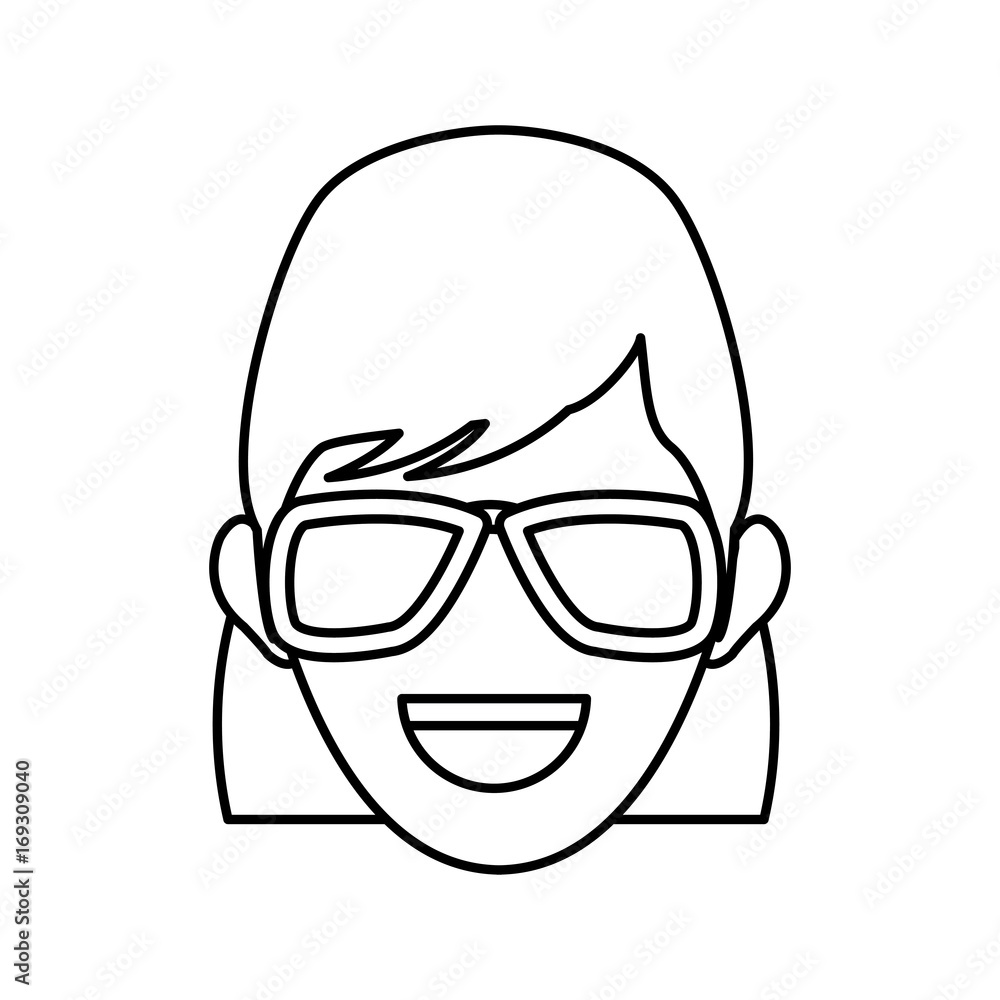 character woman head person image contour vector illustration character woman head person image contour vector illustration