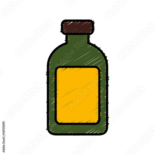 liquor bottle icon over white background vector illustration