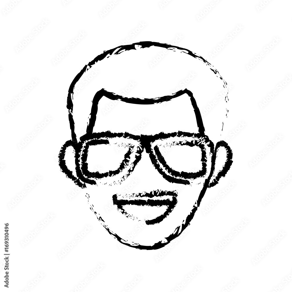 man face character people contour image vector illustration man face character people contour image vector illustration