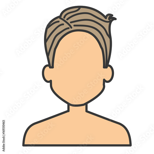 young man shirtless avatar character vector illustration design