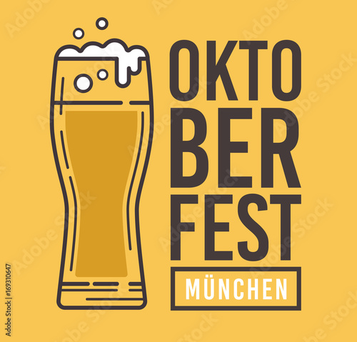 Image of glass with beer and foam. Oktoberfest Festival in Munich.