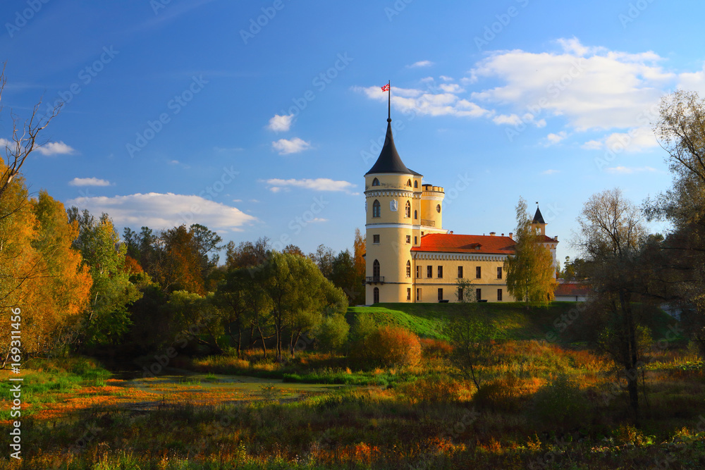 Autumn landscape with the lock