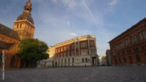 Dome Square and Riga Cathedral at the historical center of the old town of Riga, Latvia