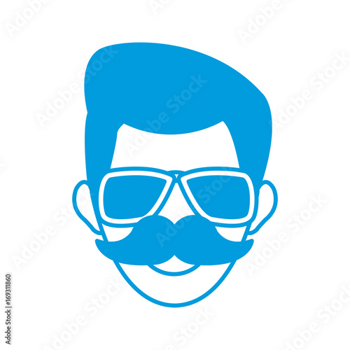 man face character people work profile image vector illustration