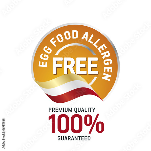 Egg Food Allergen Free orange label logo icon